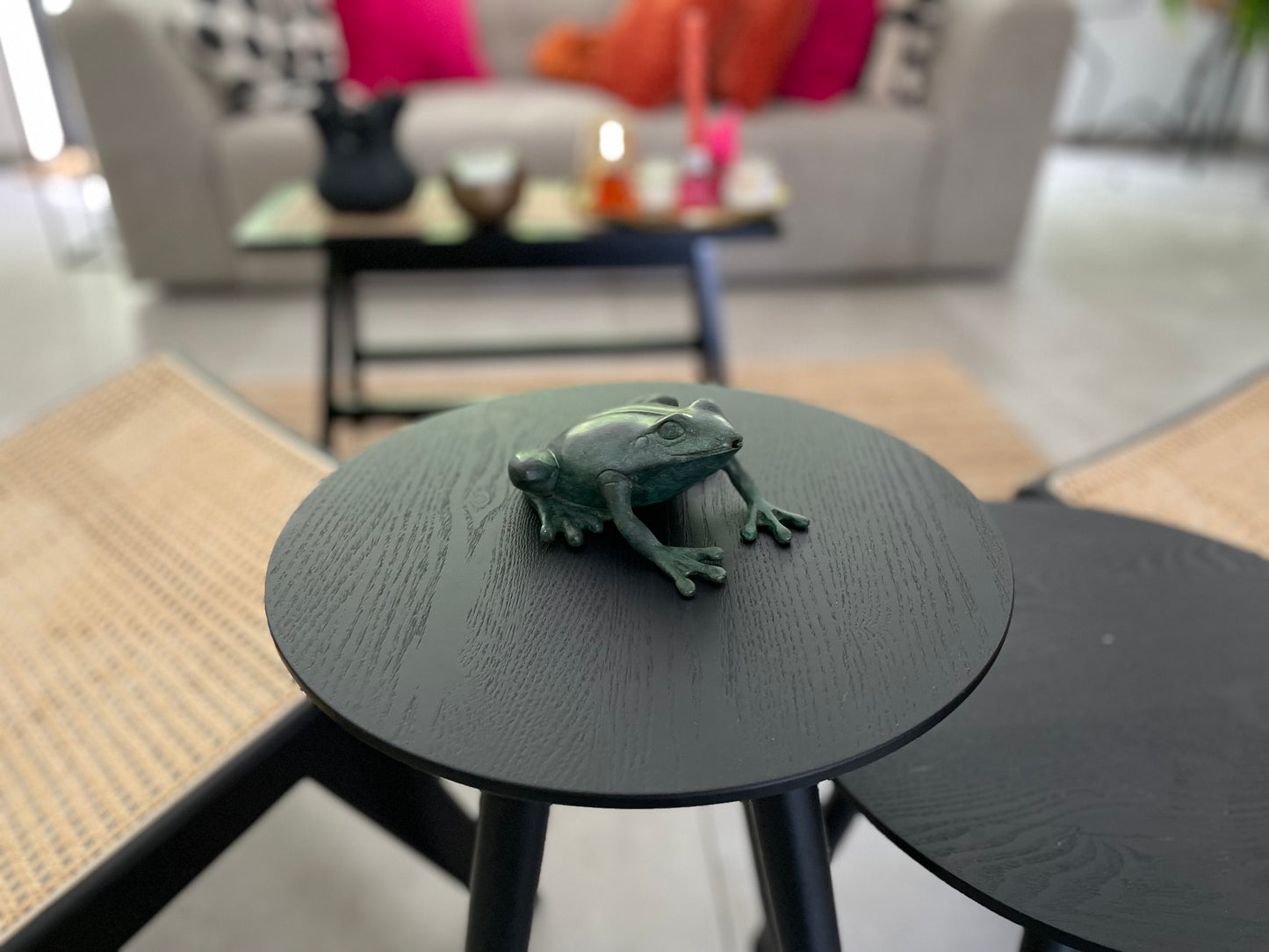 Crouching Frog – Bronze Sculpture. 14x13x6cm - 0.5Kg