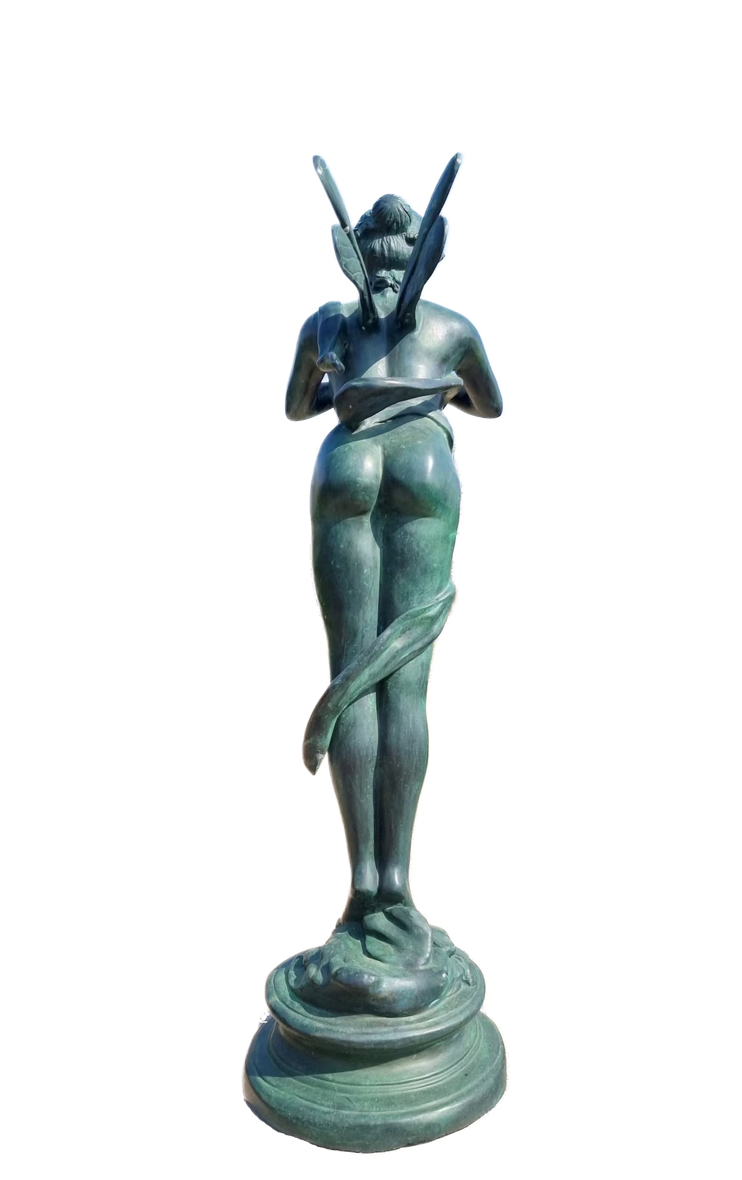 Fairy Playing Flute – Bronze Sculpture. 38x26x91cm - 15Kg