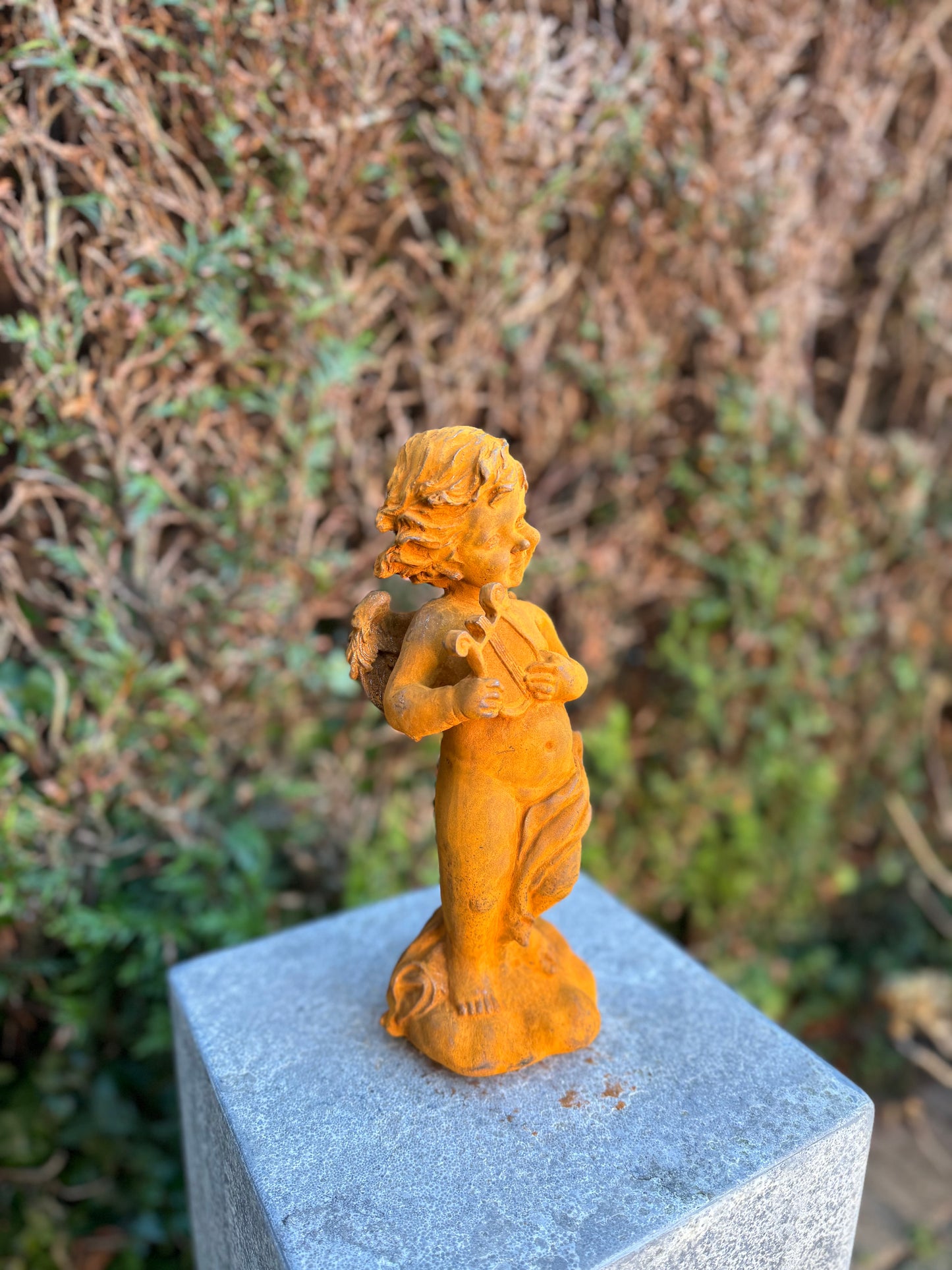 Angel with Lyre – Iron Sculpture. 28x11x10cm - 2.5Kg