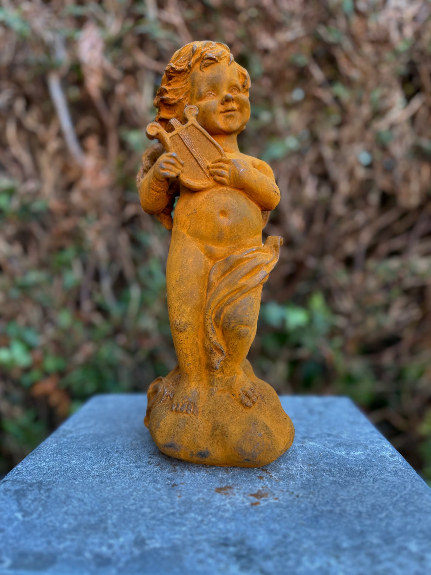 Angel with Lyre – Iron Sculpture. 28x11x10cm - 2.5Kg