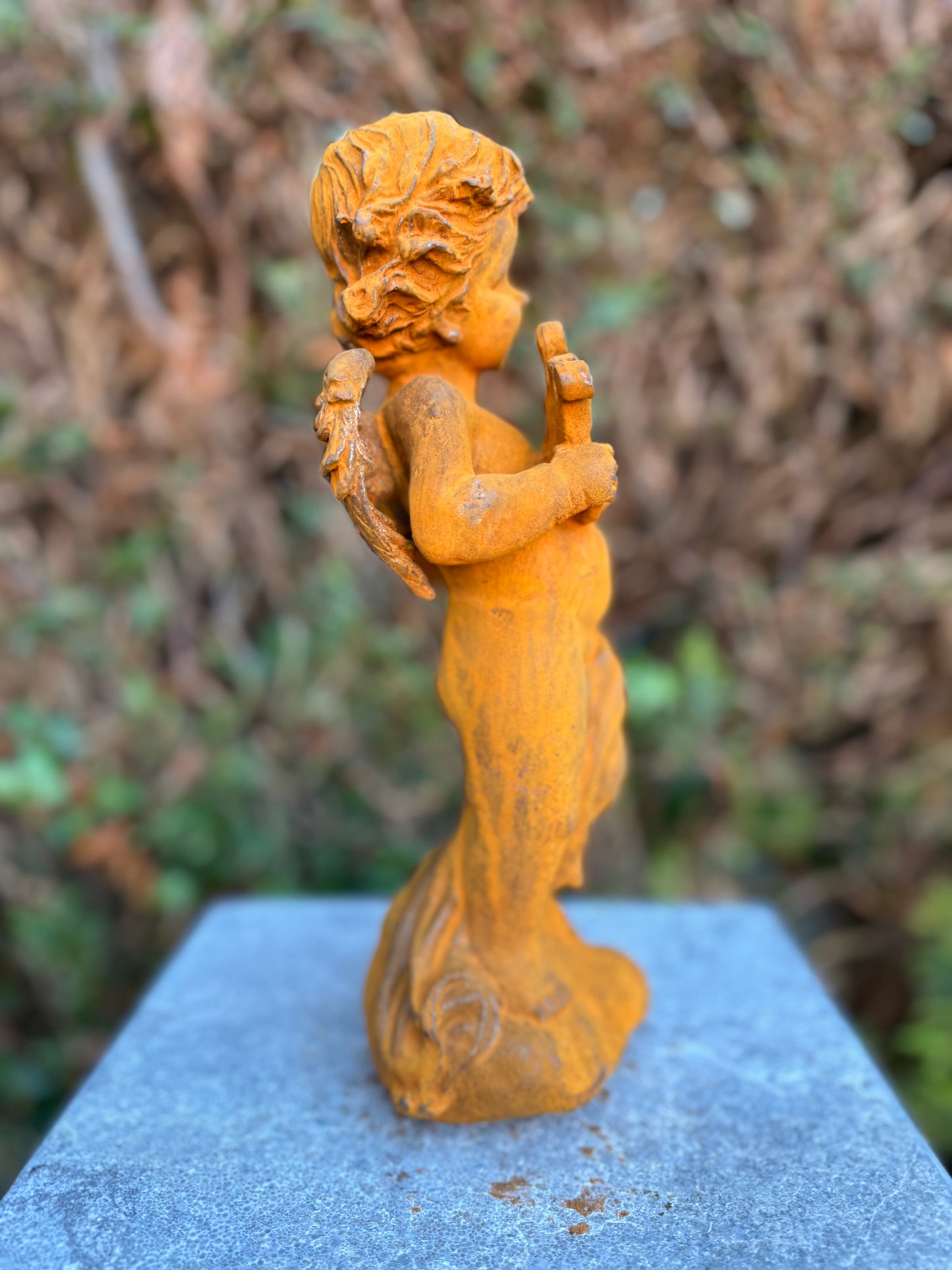 Angel with Lyre – Iron Sculpture. 28x11x10cm - 2.5Kg
