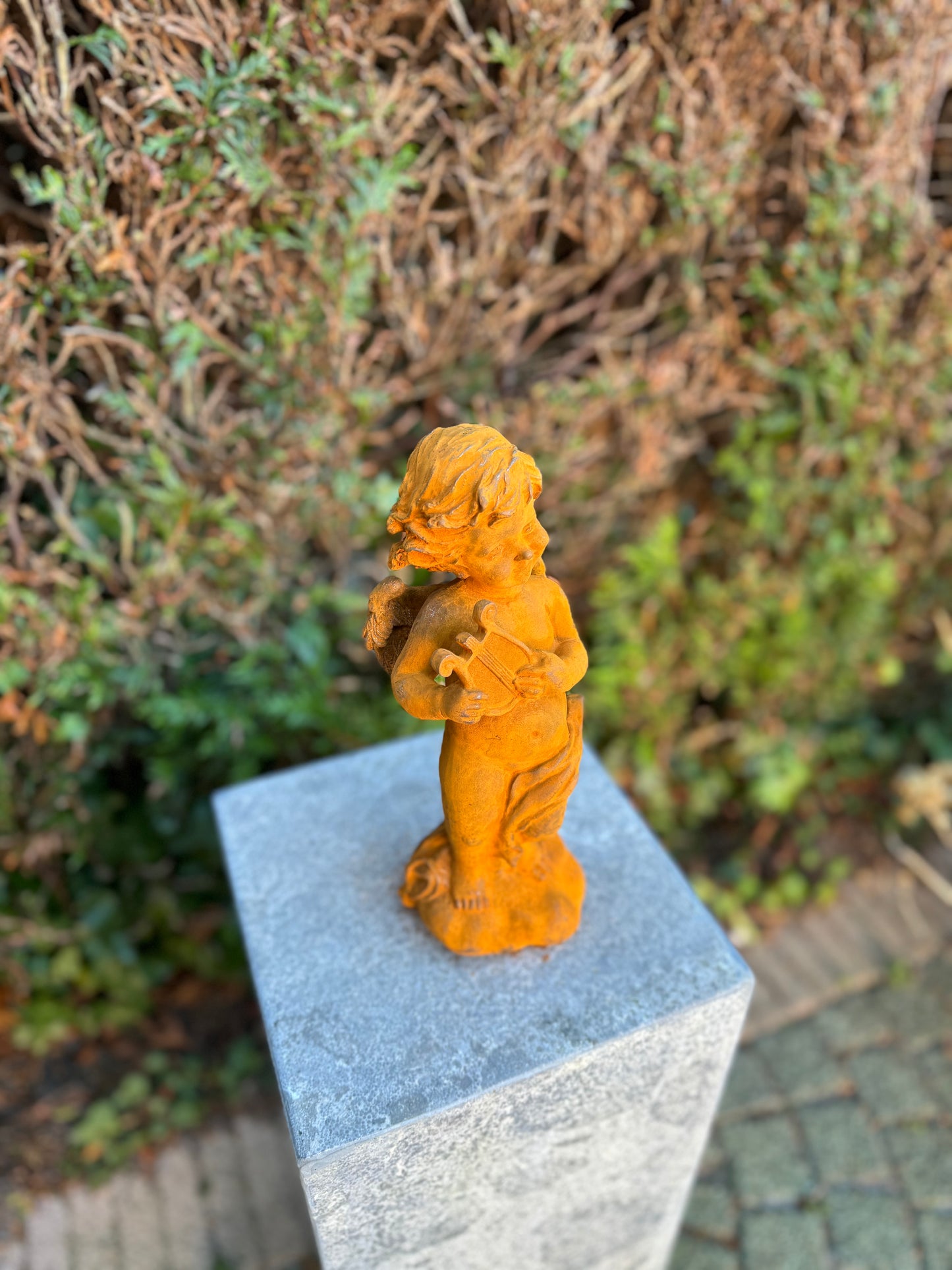 Angel with Lyre – Iron Sculpture. 28x11x10cm - 2.5Kg