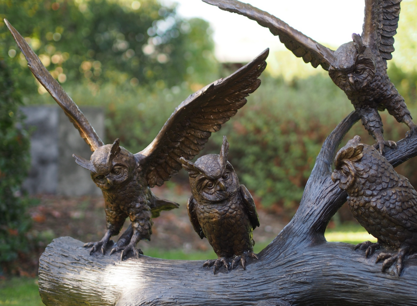 Owls on Branch – Bronze Sculpture. 150x50x140cm - 65Kg