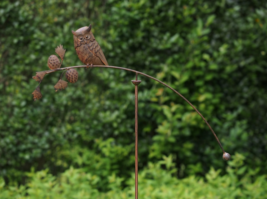 Balancing Owl on Branch – Iron Sculpture. 23x70x120cm