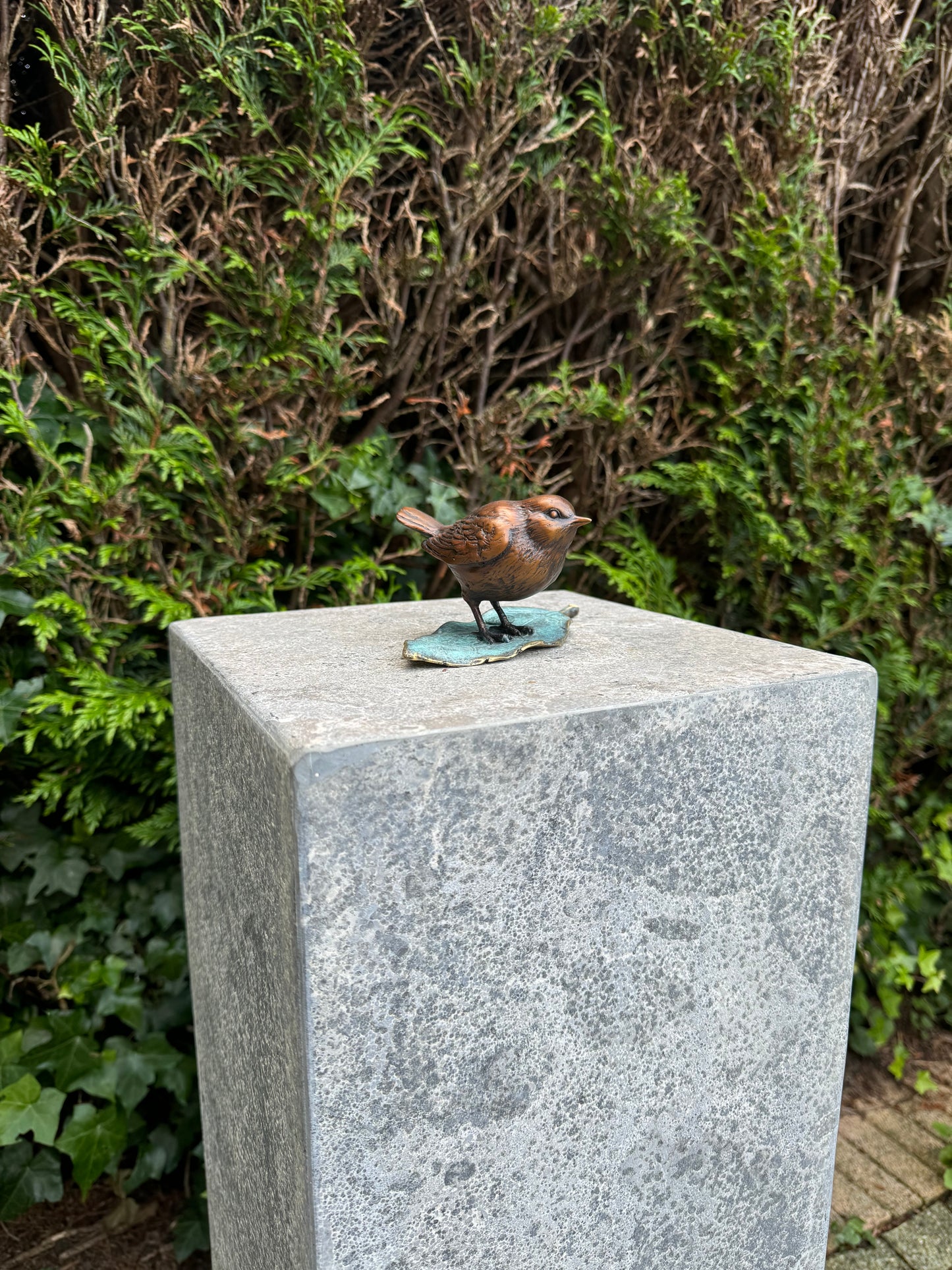 Garden Robin – Bronze Sculpture. 7x15x10cm - 0.5Kg