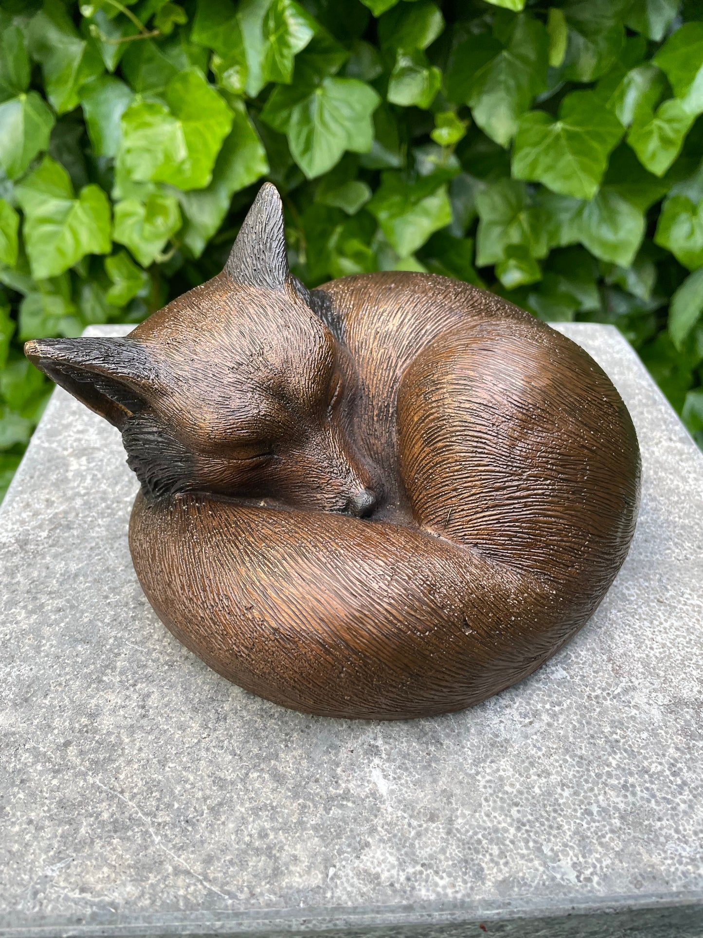 Sleeping Fox – Bronze Sculpture. 15x15x10cm - 2Kg