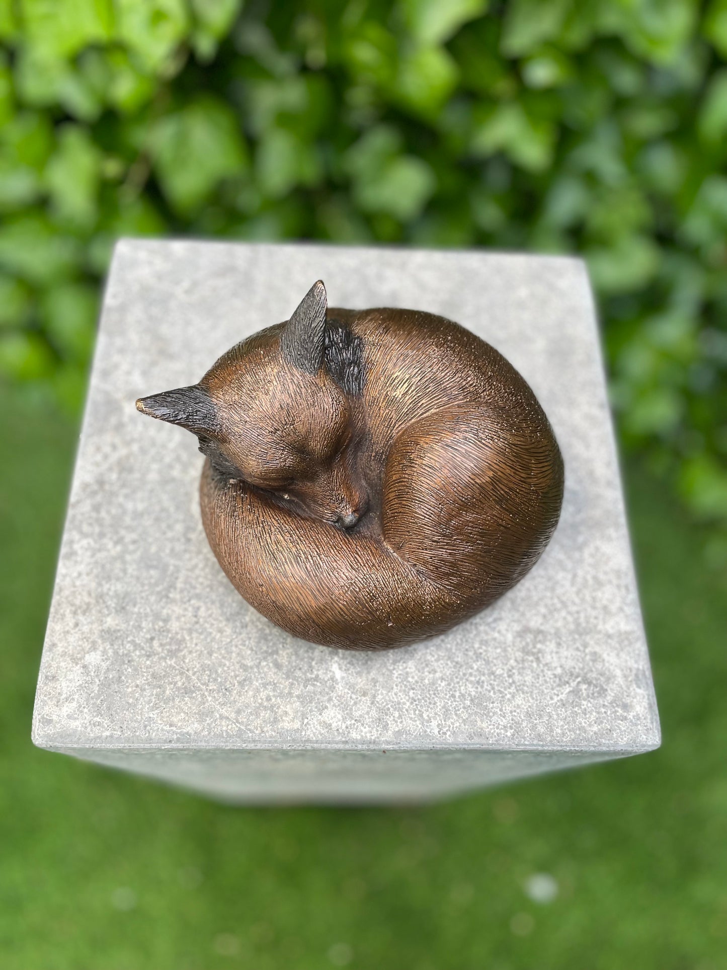 Sleeping Fox – Bronze Sculpture. 15x15x10cm - 2Kg