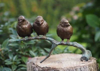 Three Little Birds – Bronze Sculpture. 20x9x12cm