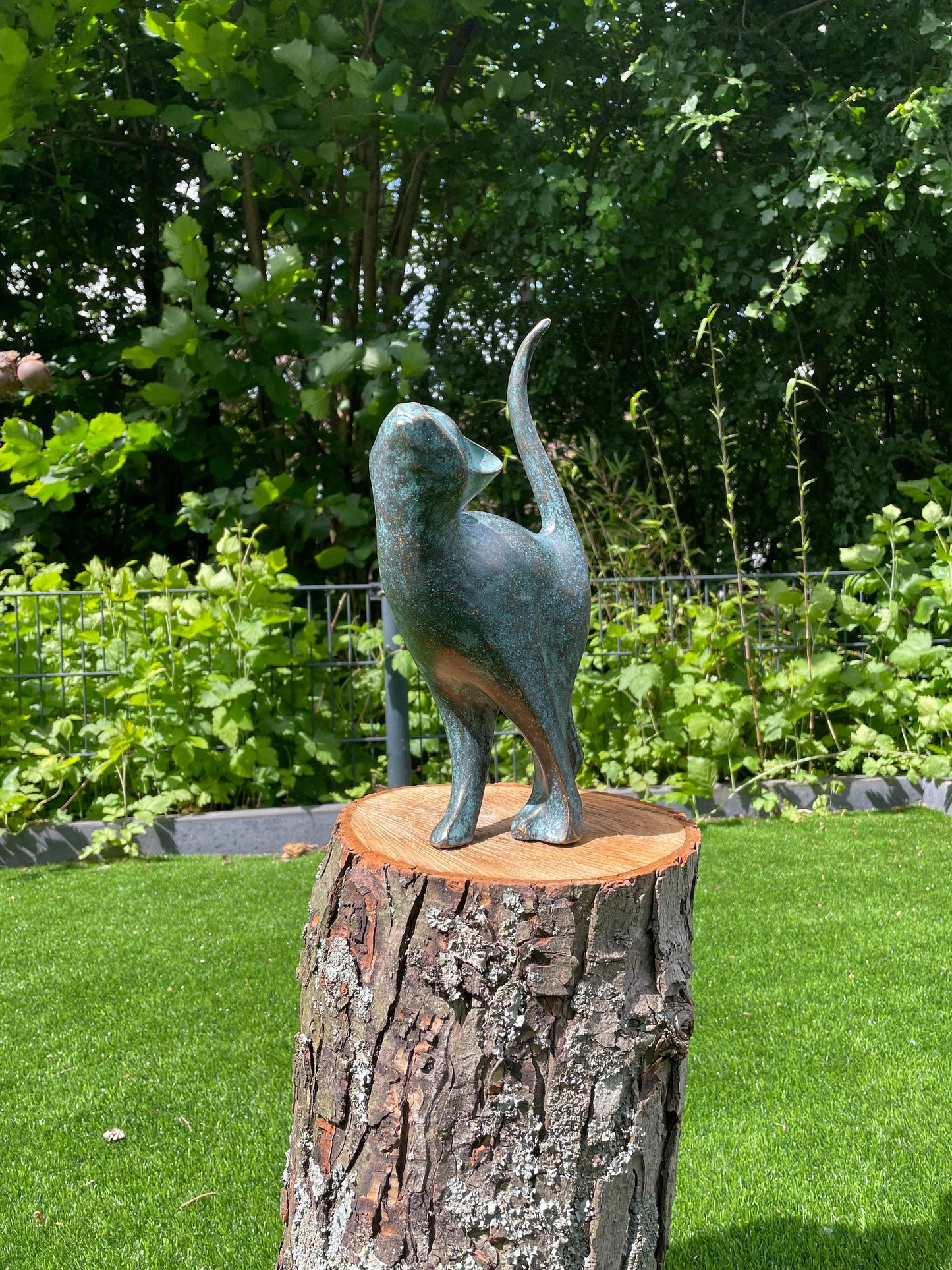 Poised Cat – Bronze Sculpture. 18x10x31cm