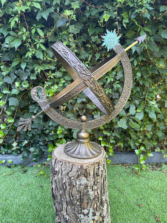 Celestial Sundial – Bronze Sculpture. 30x30x48cm