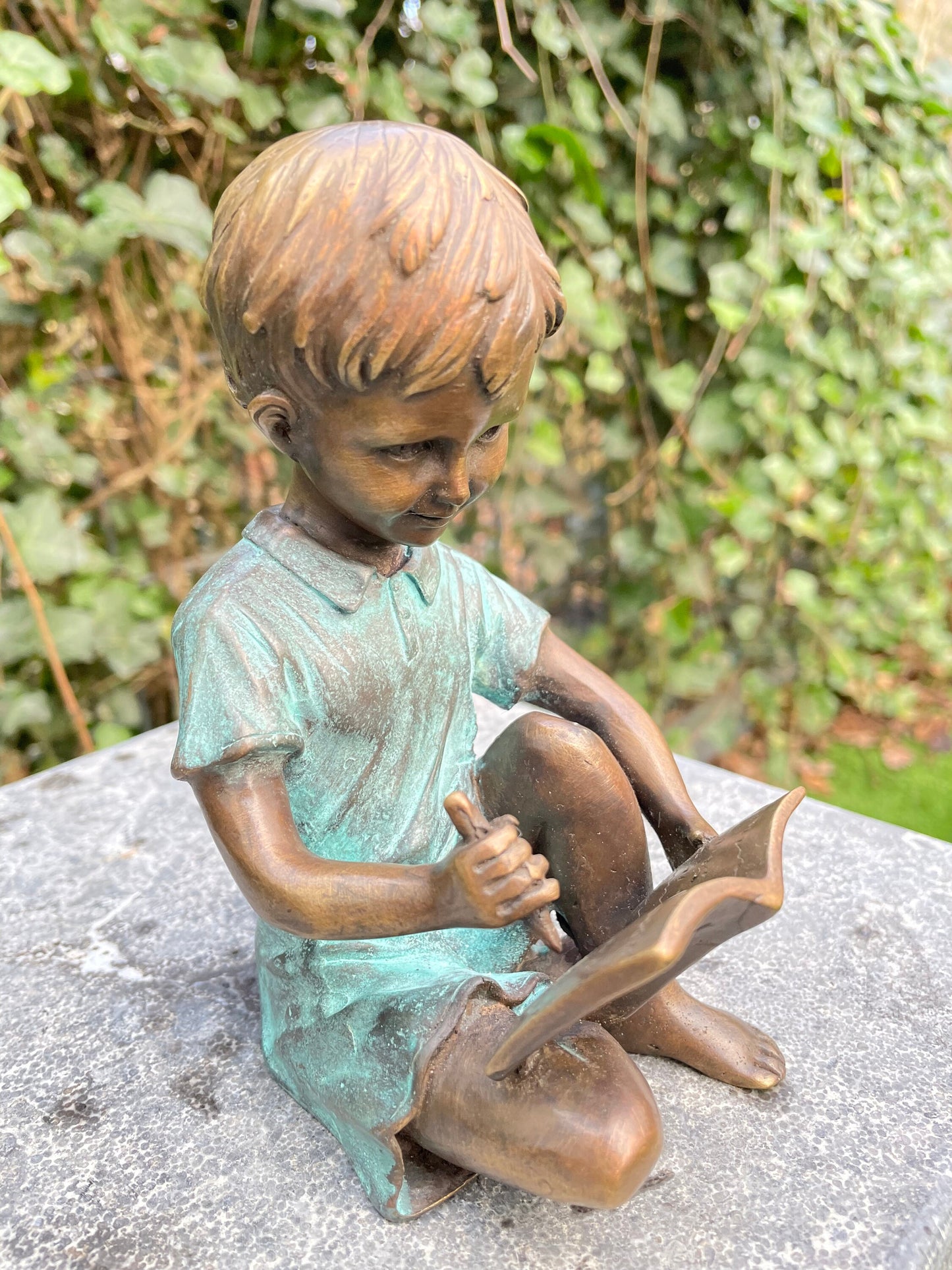 Storytime Boy – Bronze Sculpture. 8x10x15cm