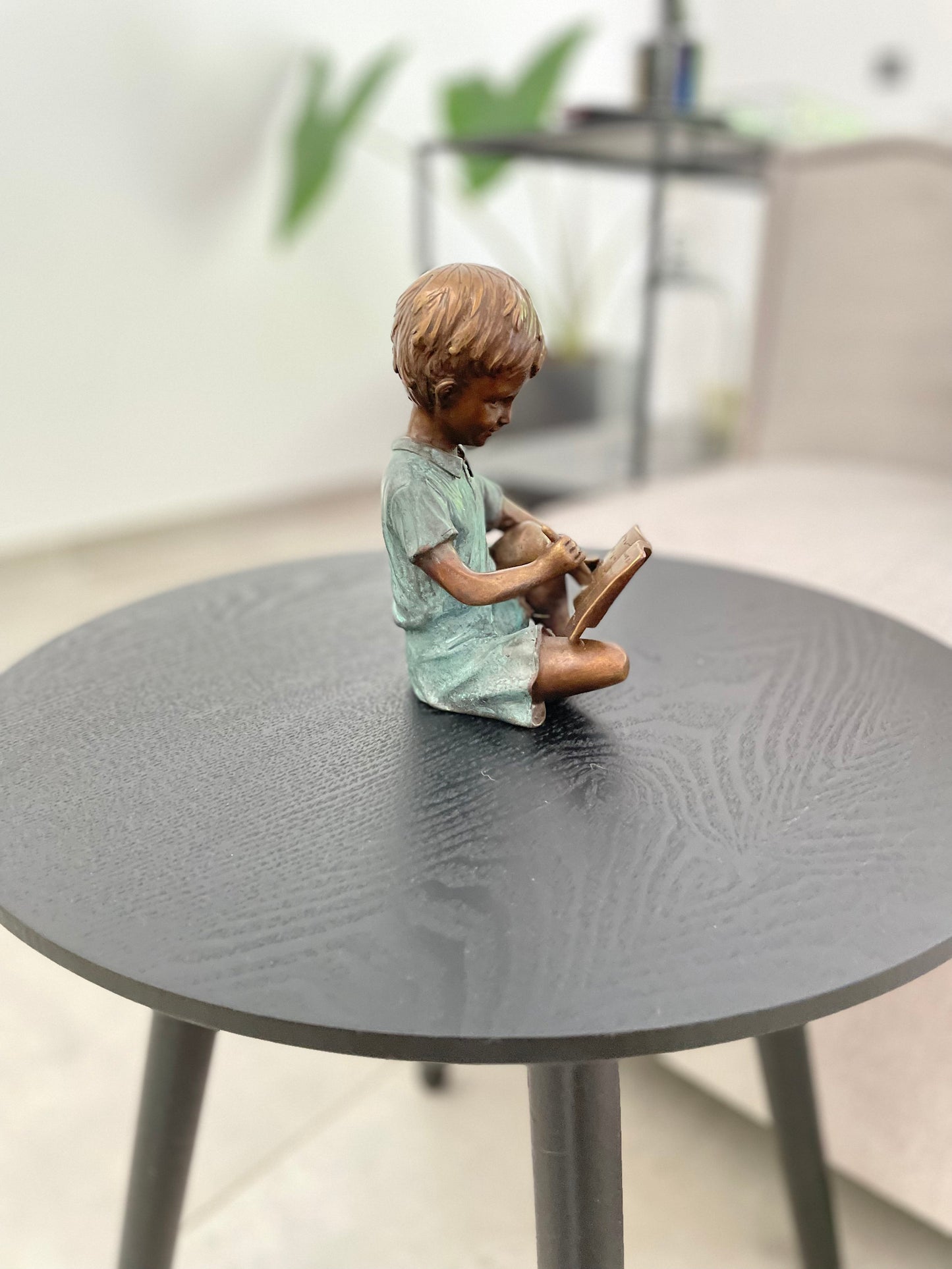 Storytime Boy – Bronze Sculpture. 8x10x15cm