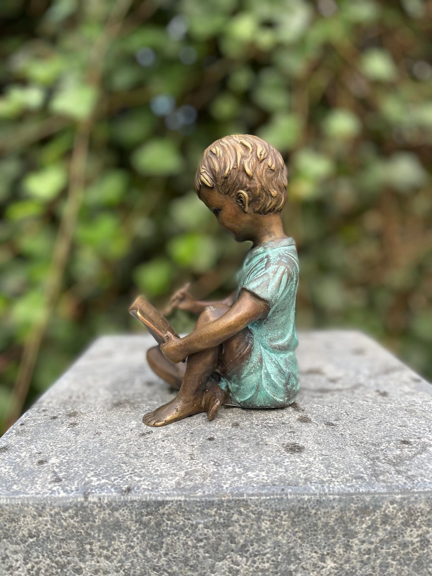 Storytime Boy – Bronze Sculpture. 8x10x15cm