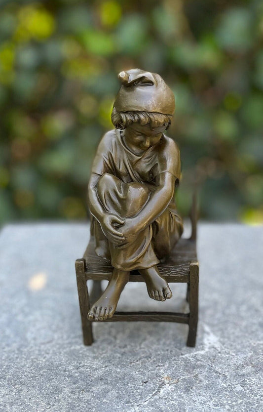 Dreaming Child – Bronze Sculpture. 7x9x16cm