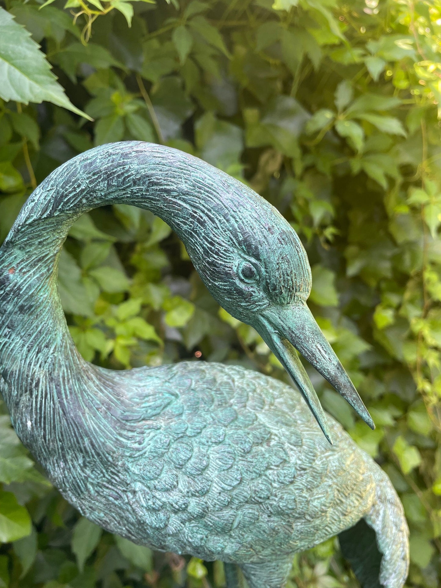 Graceful Crane – Bronze Sculpture. 23x13x47cm - 2.5Kg
