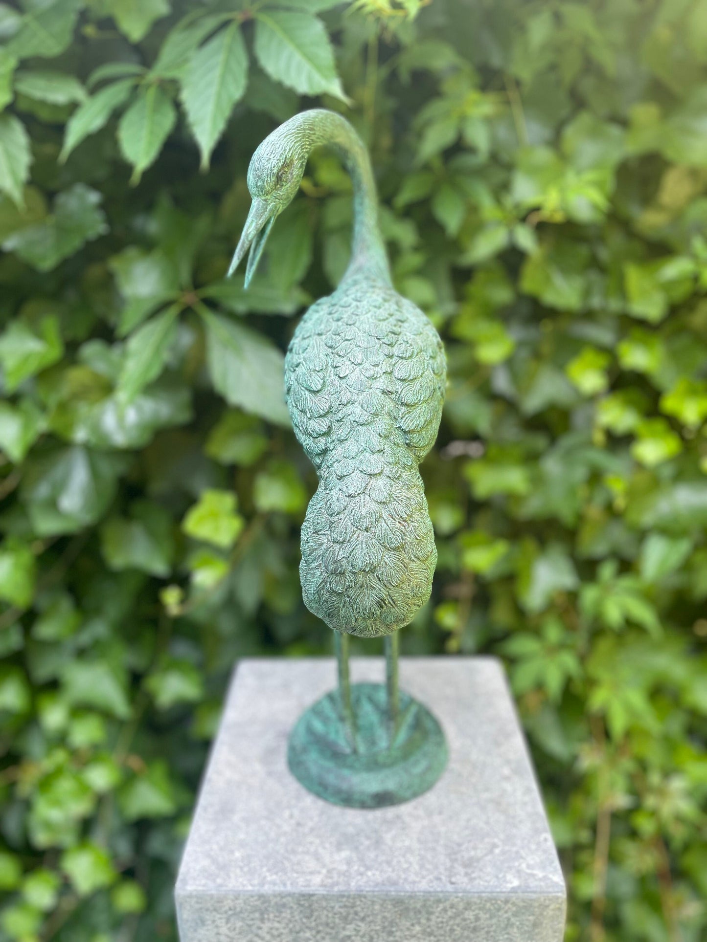Graceful Crane – Bronze Sculpture. 23x13x47cm - 2.5Kg