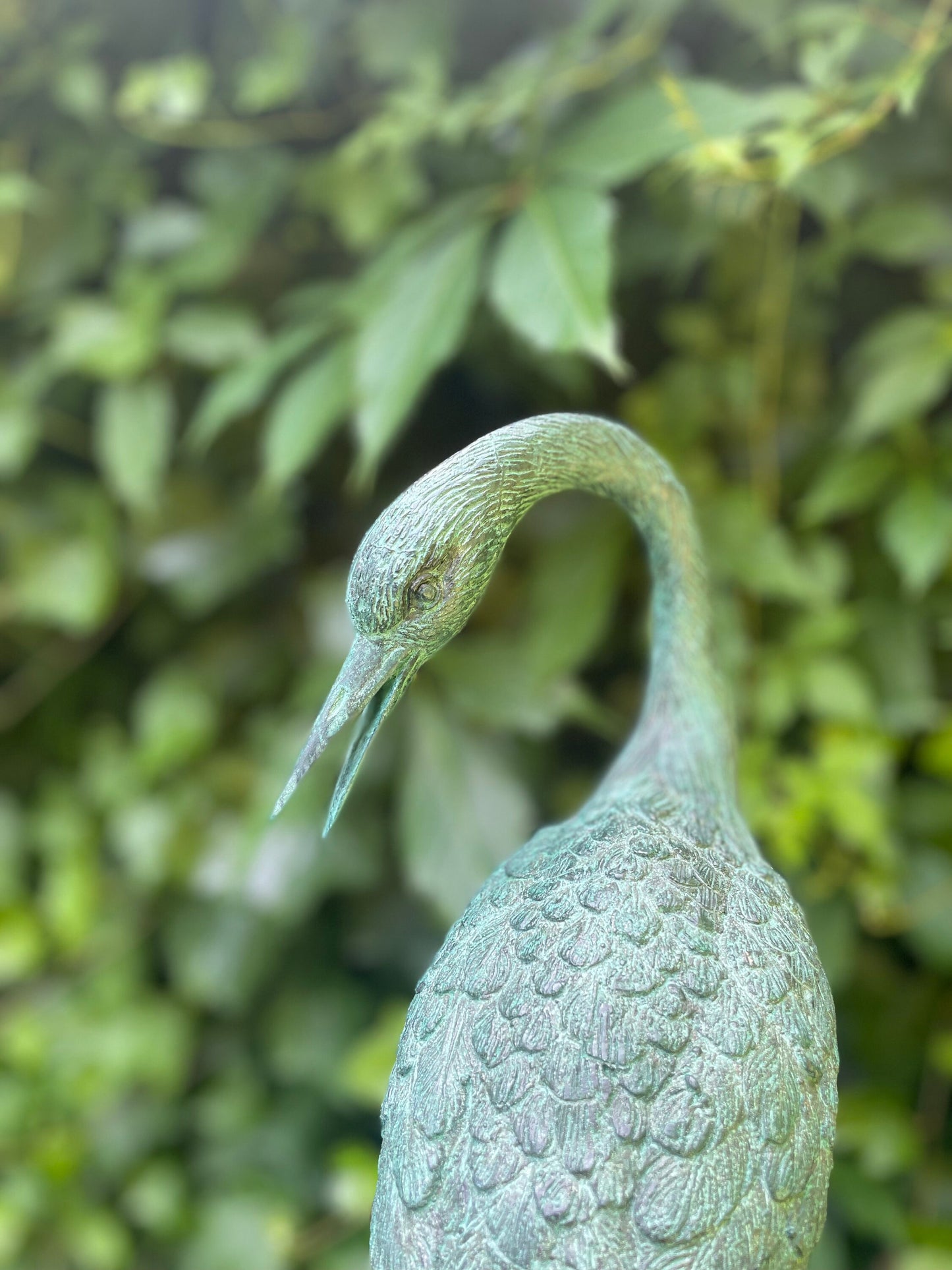 Graceful Crane – Bronze Sculpture. 23x13x47cm - 2.5Kg