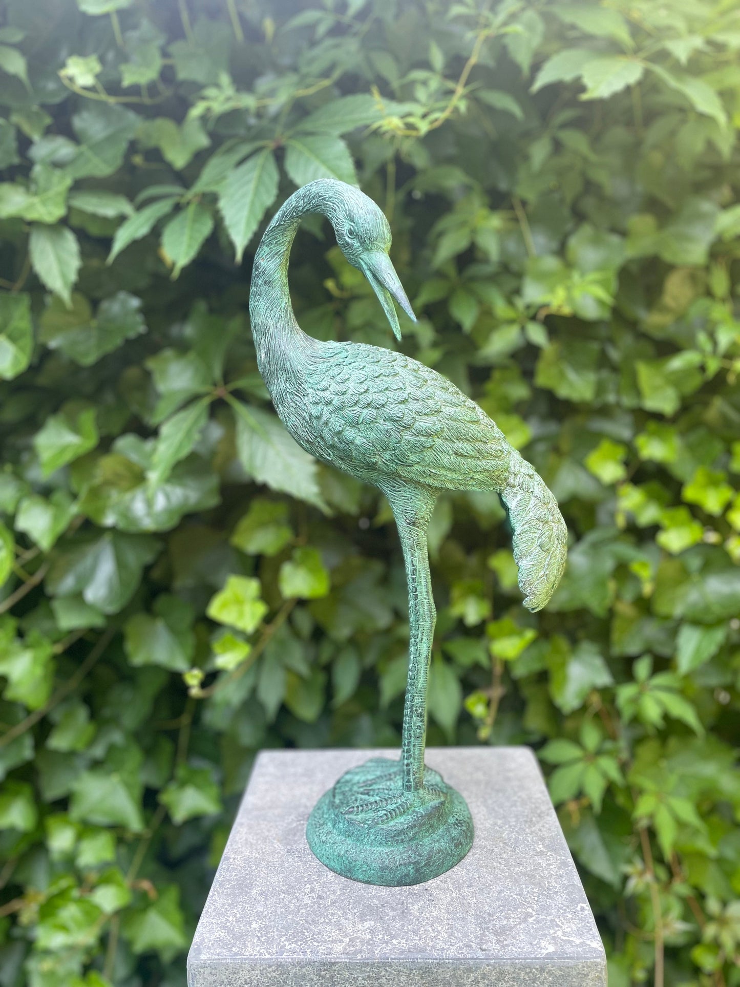 Graceful Crane – Bronze Sculpture. 23x13x47cm - 2.5Kg
