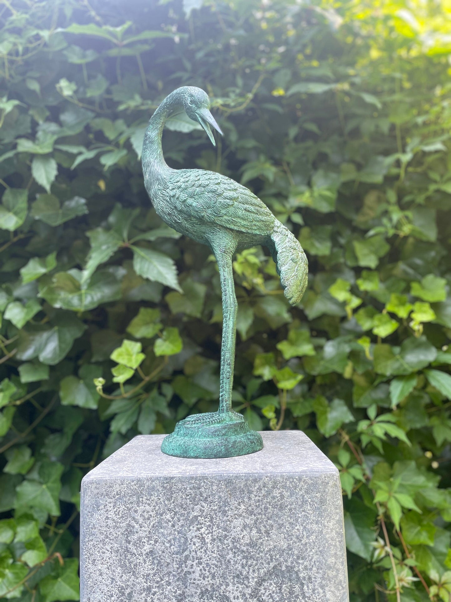 Graceful Crane – Bronze Sculpture. 23x13x47cm - 2.5Kg