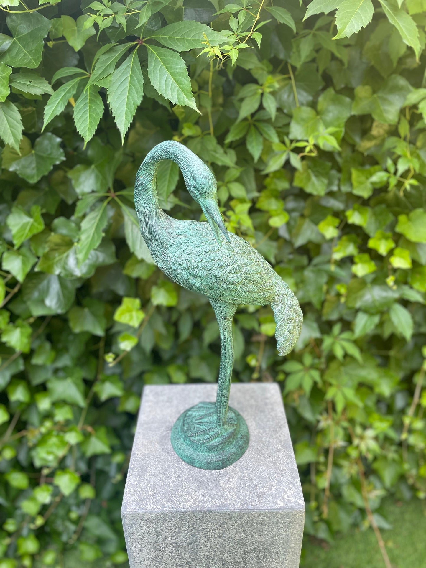Graceful Crane – Bronze Sculpture. 23x13x47cm - 2.5Kg