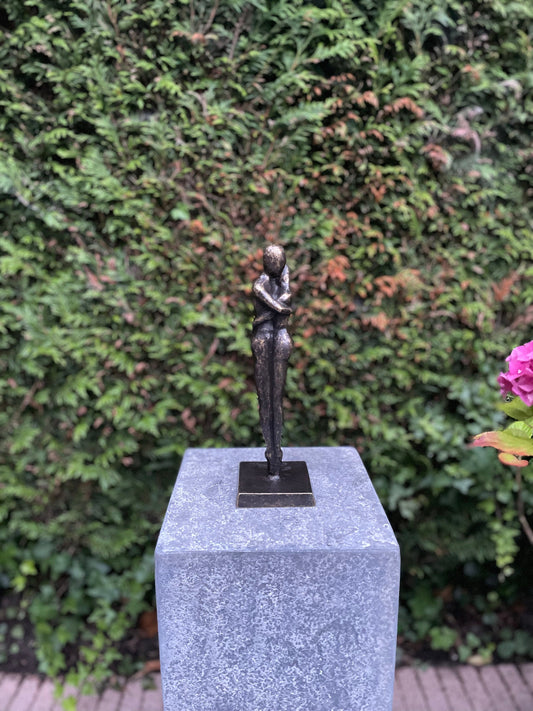 Together Always – Bronze Sculpture. 9x9x30cm