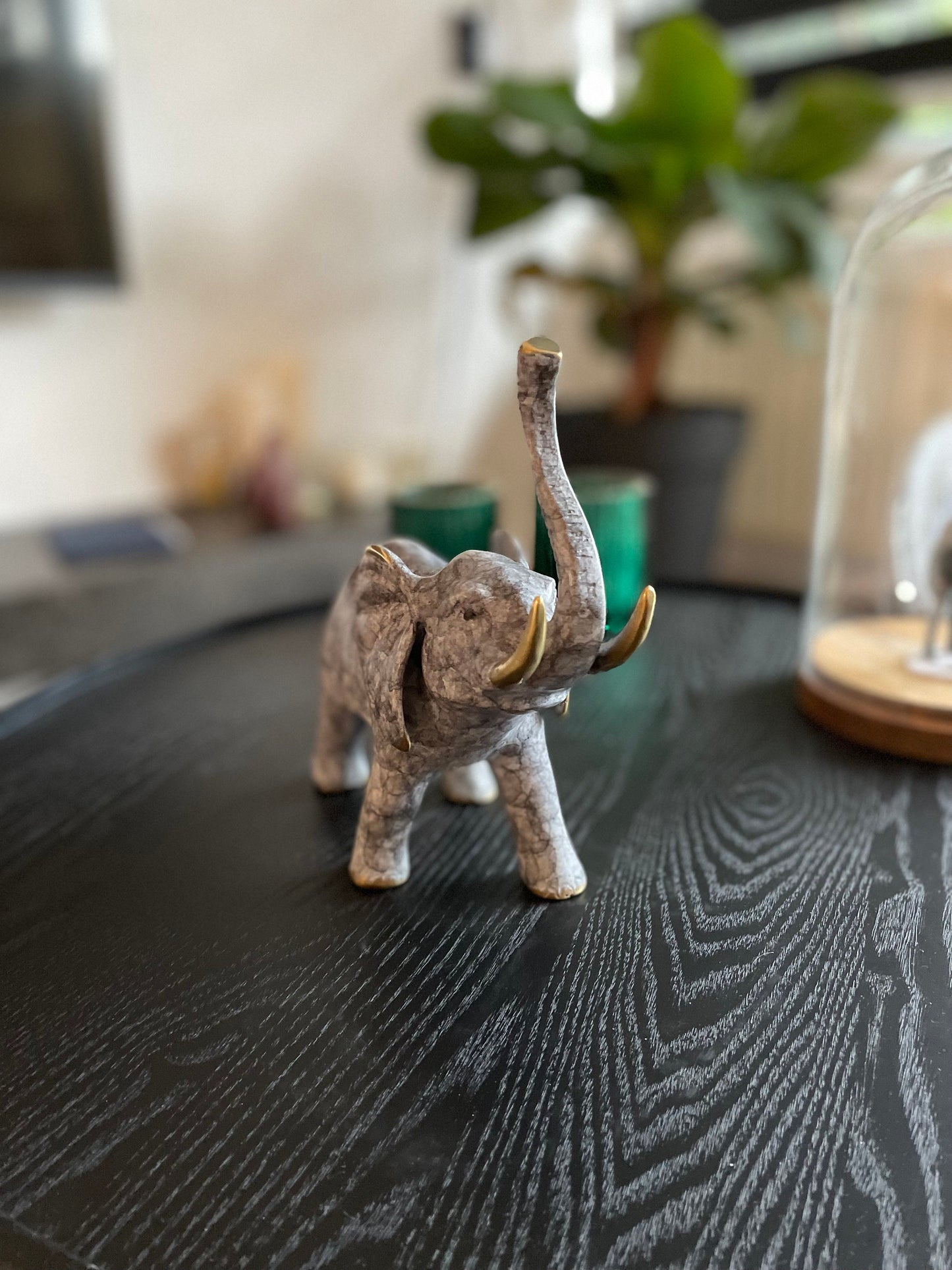 Trumpeting Elephant – Bronze Sculpture. 21x8x20cm
