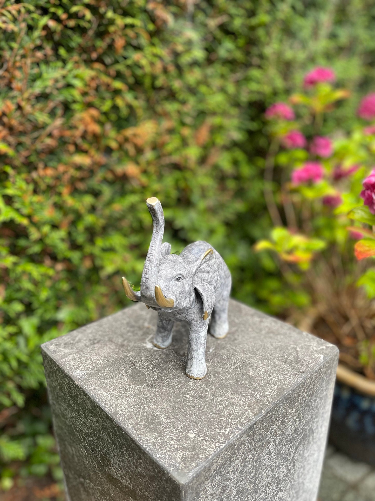 Trumpeting Elephant – Bronze Sculpture. 21x8x20cm