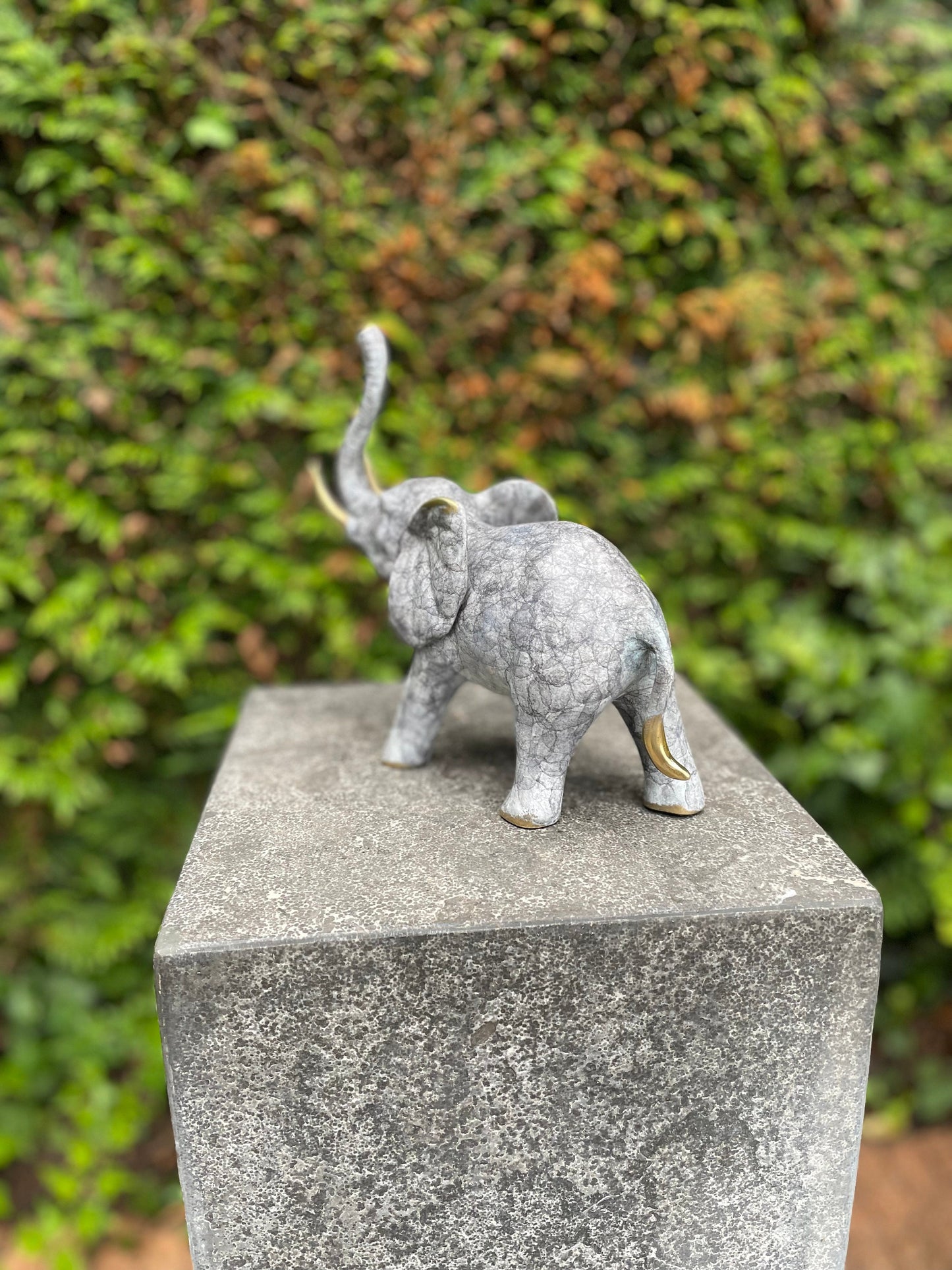 Trumpeting Elephant – Bronze Sculpture. 21x8x20cm