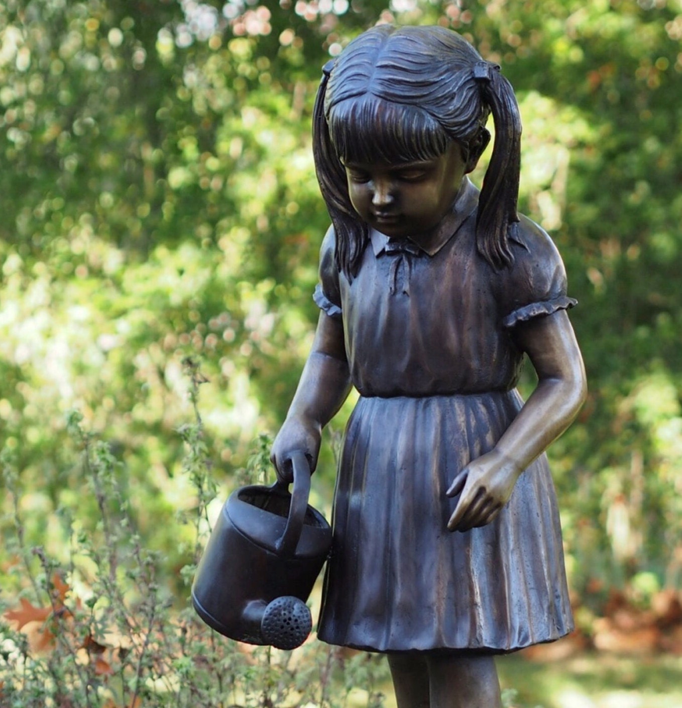 Little Gardener Girl – Bronze Sculpture. 45x42x85cm - 23Kg