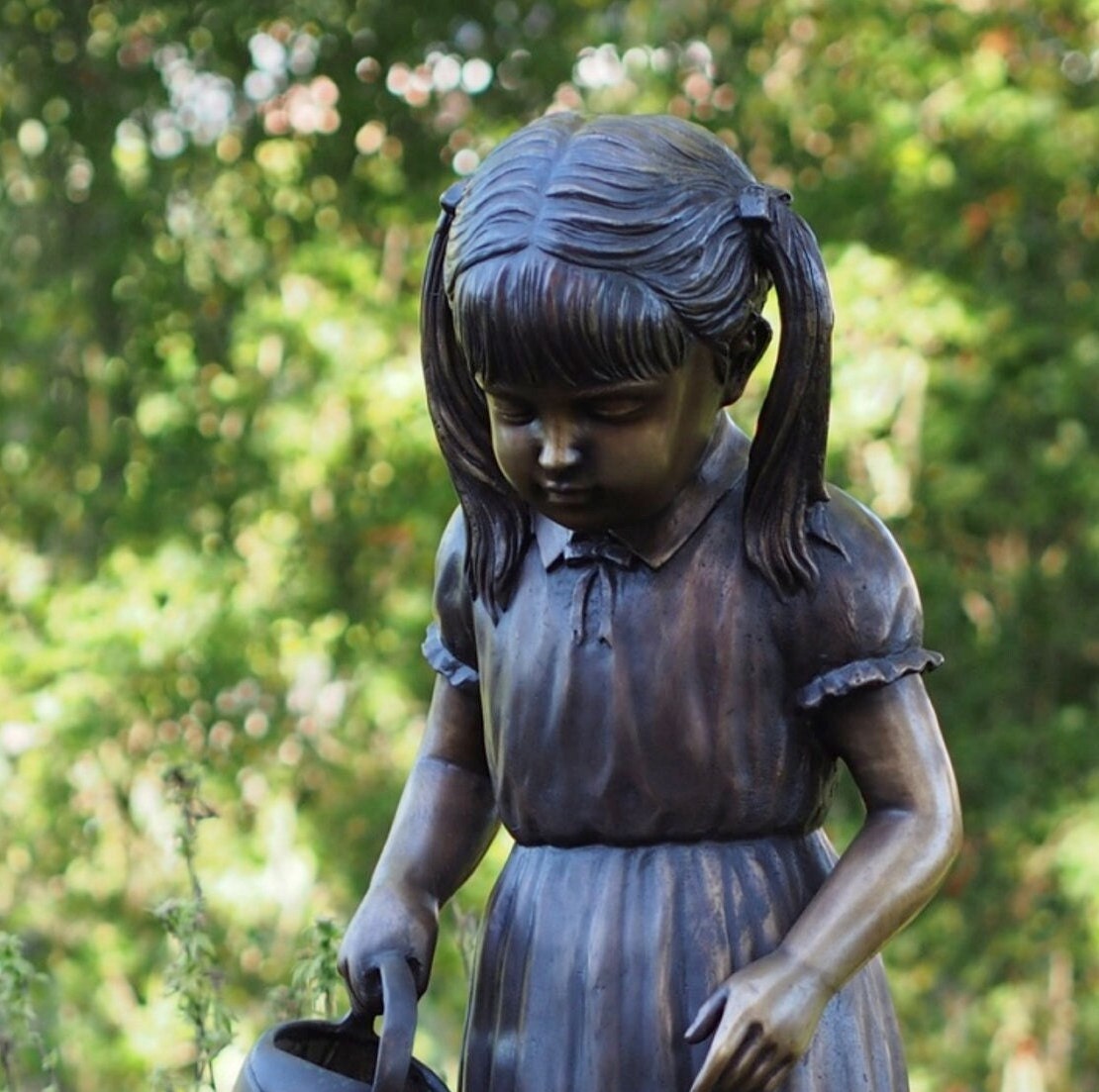Little Gardener Girl – Bronze Sculpture. 45x42x85cm - 23Kg