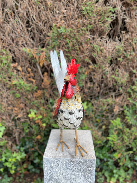 Colorful Rooster – Iron Sculpture. 32x16x52cm - 0.4Kg