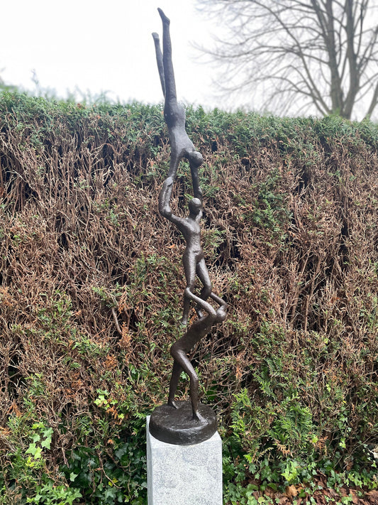 Human Tower – Bronze Sculpture. 27x27x155cm - 17Kg