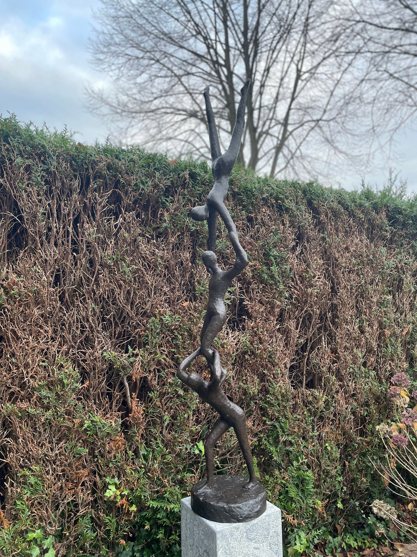 Human Tower – Bronze Sculpture. 27x27x155cm - 17Kg