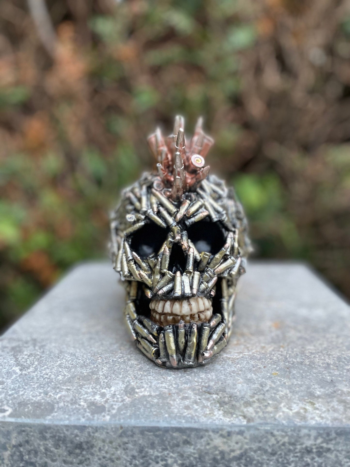 Bullet Skull – Resin Sculpture. 14x11x16cm - 0.6Kg