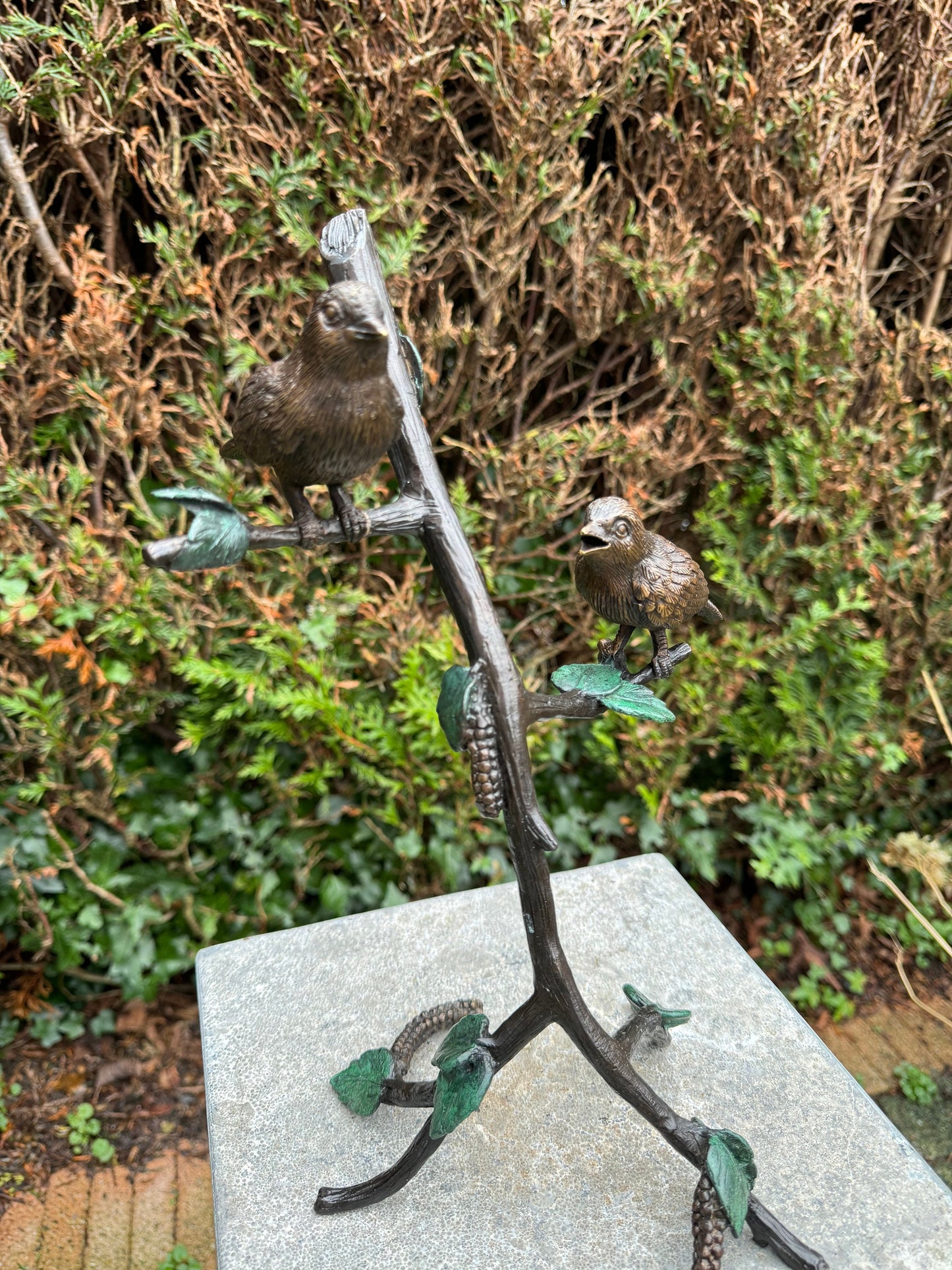 Two Birds on Branch – Bronze Sculpture. 19x13x32cm - 1.2Kg