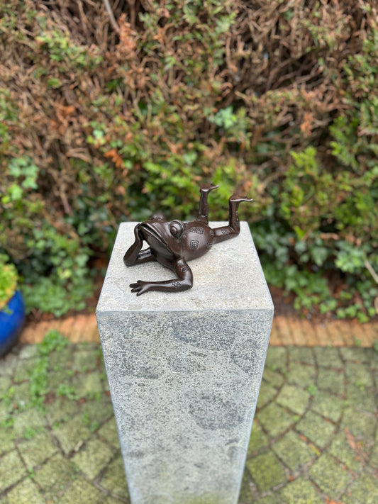 Relaxed Frog – Bronze Sculpture. 27x15x10cm - 1.6Kg