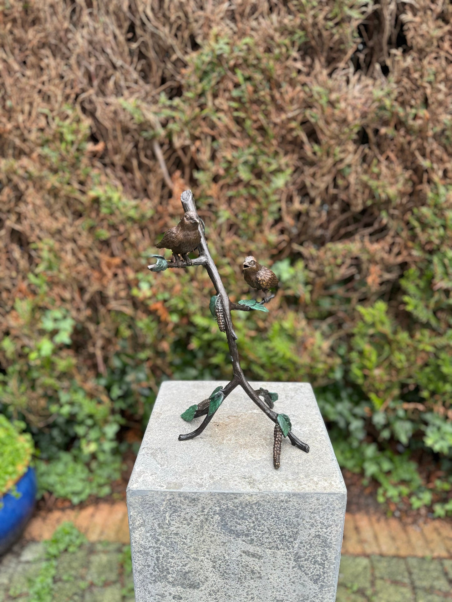 Two Birds on Branch – Bronze Sculpture. 19x13x32cm - 1.2Kg