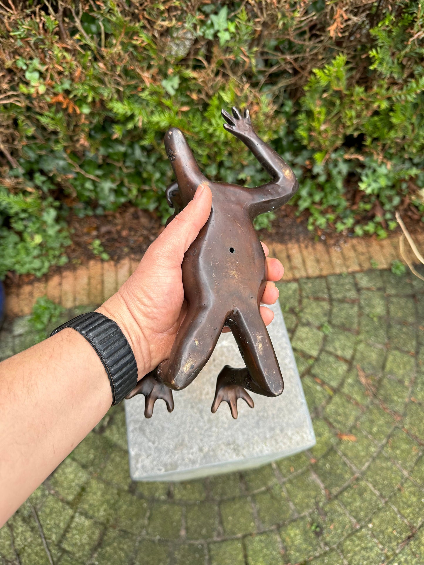 Relaxed Frog – Bronze Sculpture. 27x15x10cm - 1.6Kg