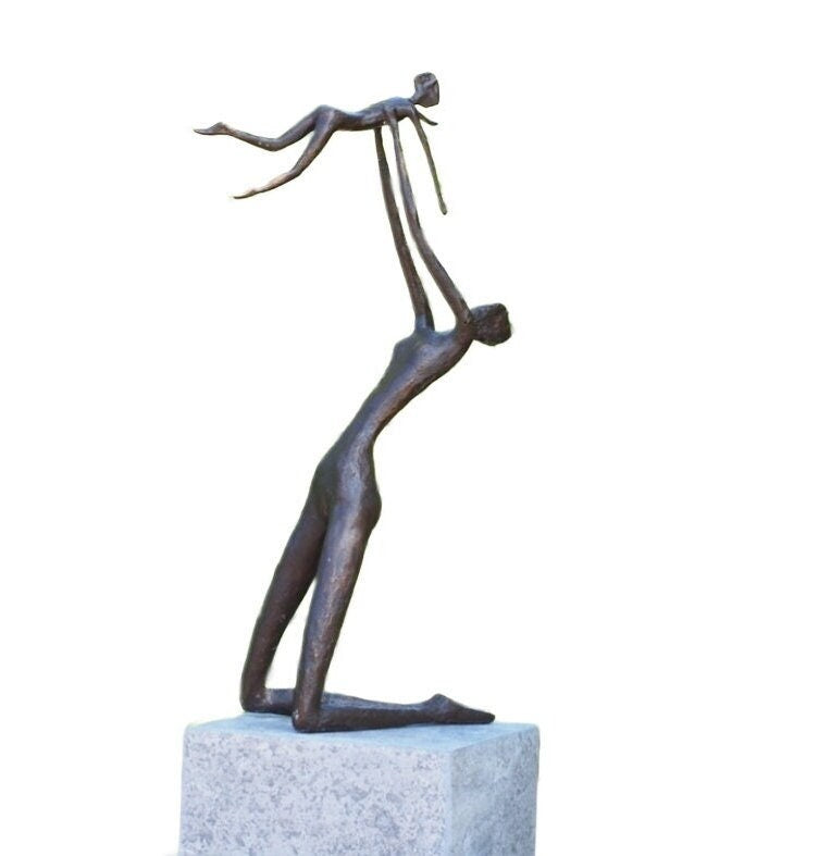 Father and Child – Bronze Sculpture. 46x24x95cm - 9Kg