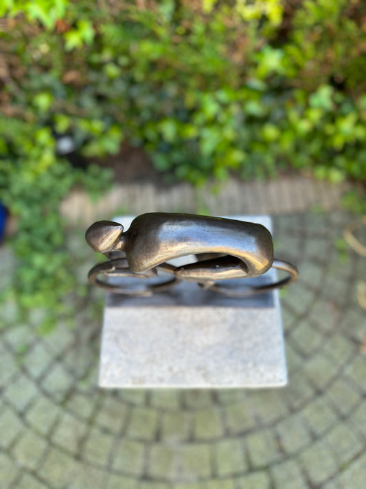 Cyclist in Motion – Bronze Sculpture. 26x5x23cm - 2.4Kg