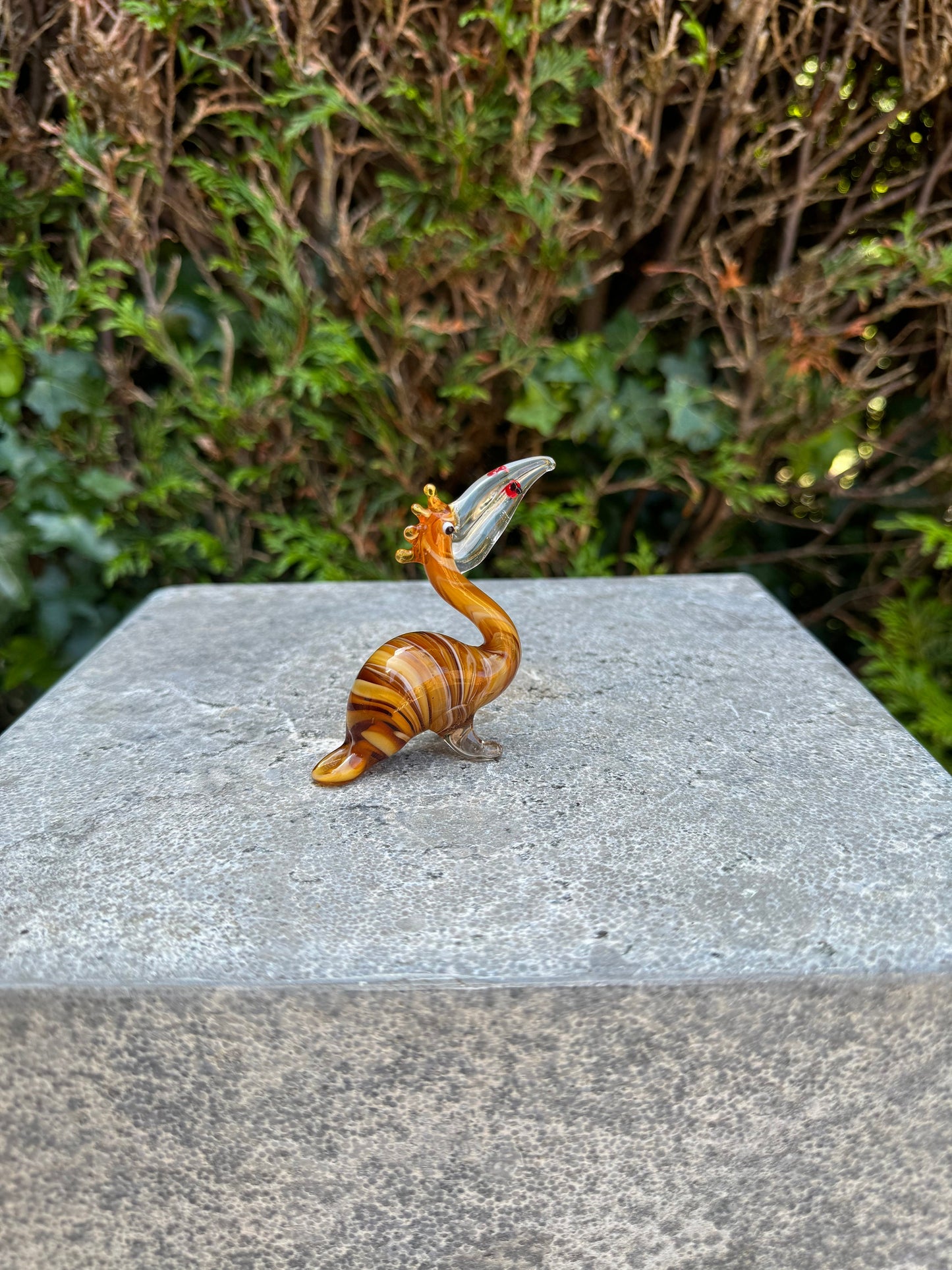 Exotic Bird – Glass Sculpture. 7x2x9cm - 0.1Kg