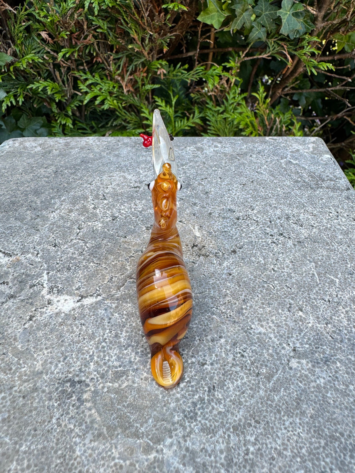 Exotic Bird – Glass Sculpture. 7x2x9cm - 0.1Kg