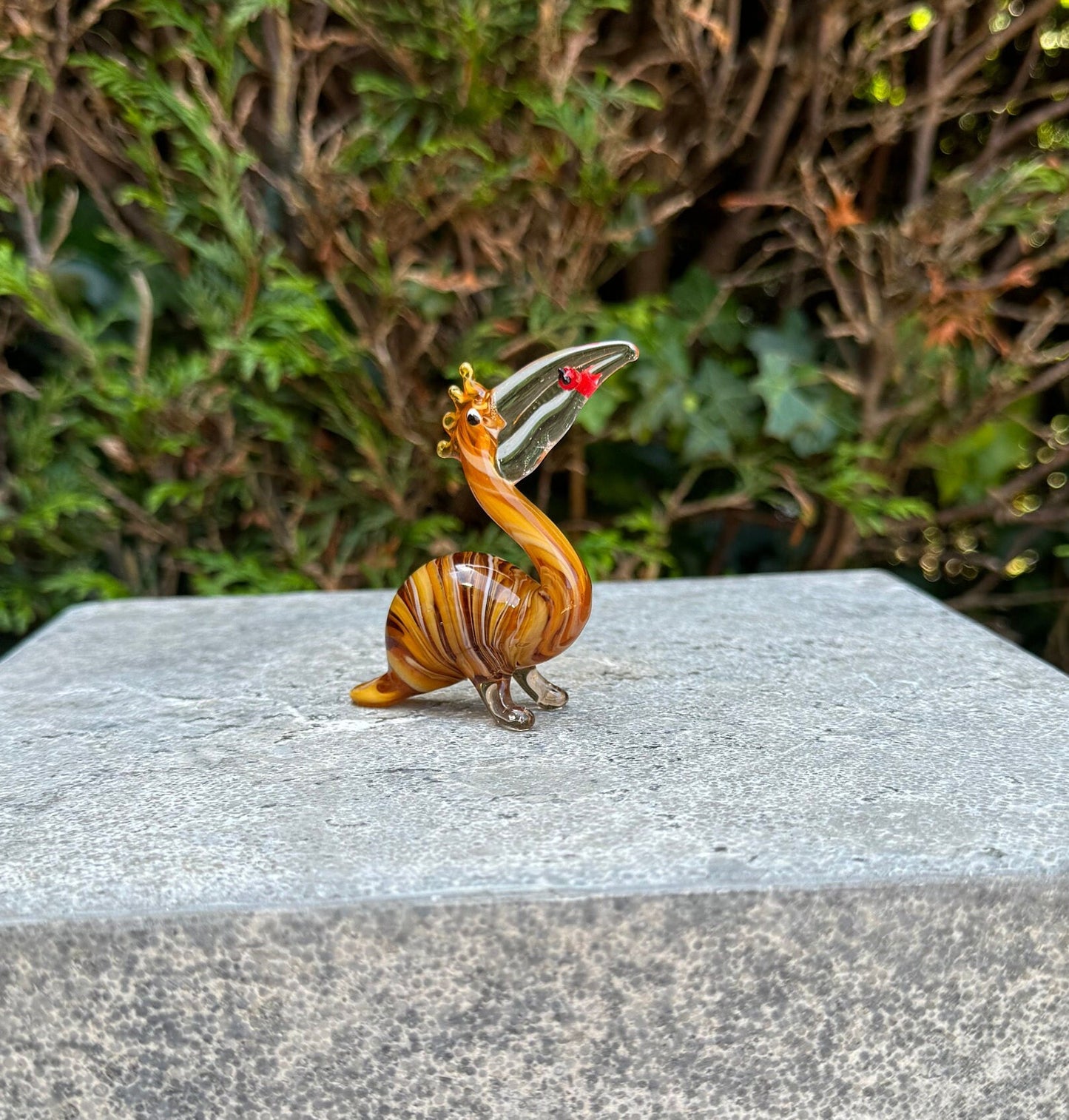 Exotic Bird – Glass Sculpture. 7x2x9cm - 0.1Kg