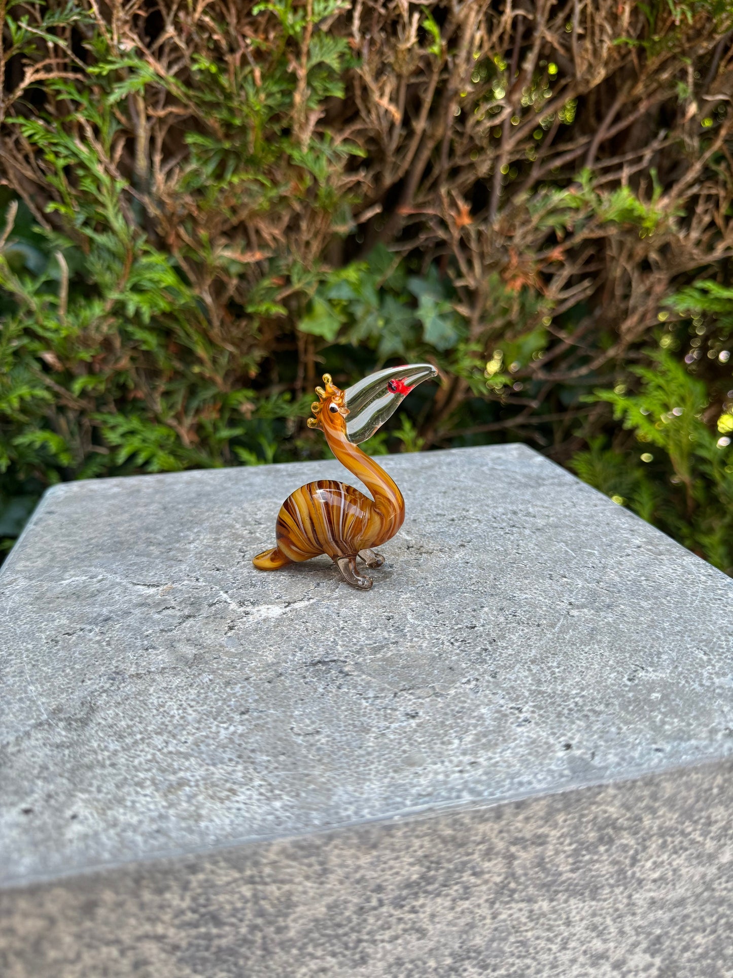 Exotic Bird – Glass Sculpture. 7x2x9cm - 0.1Kg