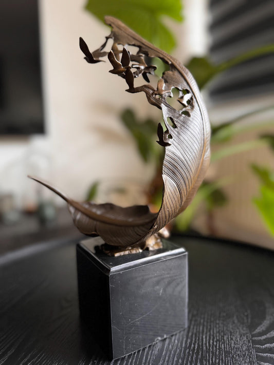 Rising Feather – Bronze Sculpture. 35x19x11cm - 3.3Kg