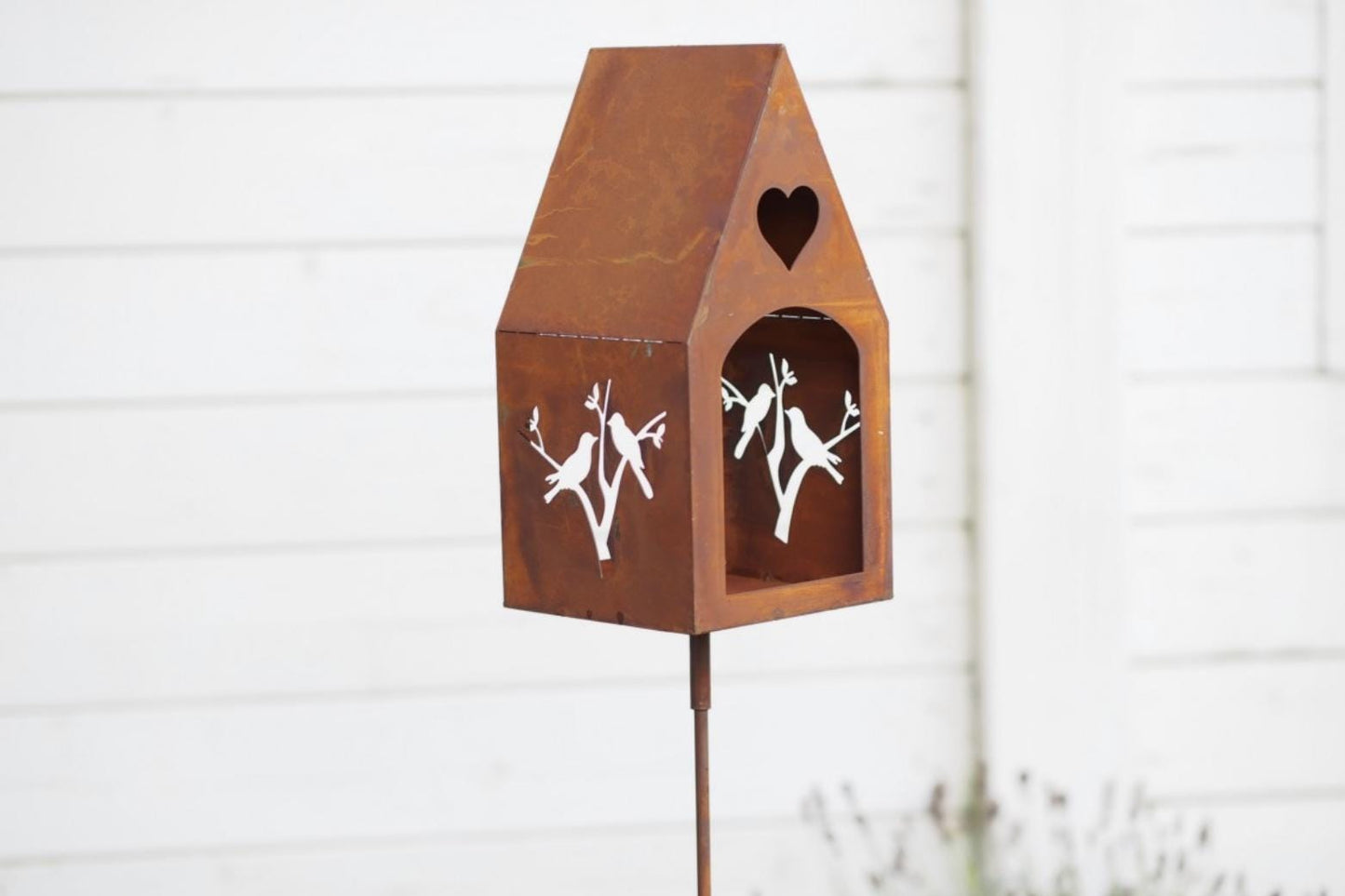 Reindeer Birdhouse – Iron Sculpture. 16x16x117cm - 2Kg