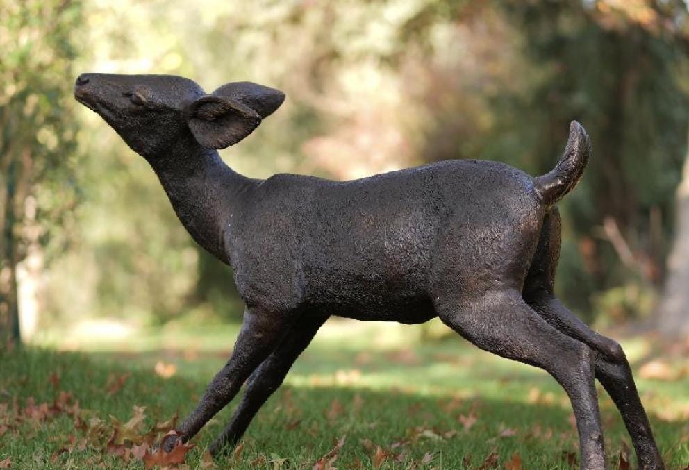 Graceful Fawn – Bronze Sculpture. 81x40x60cm - 14Kg