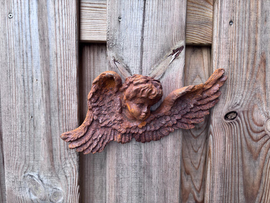 Winged Angel Head – Iron Sculpture. 20x30x5cm - 1.5Kg