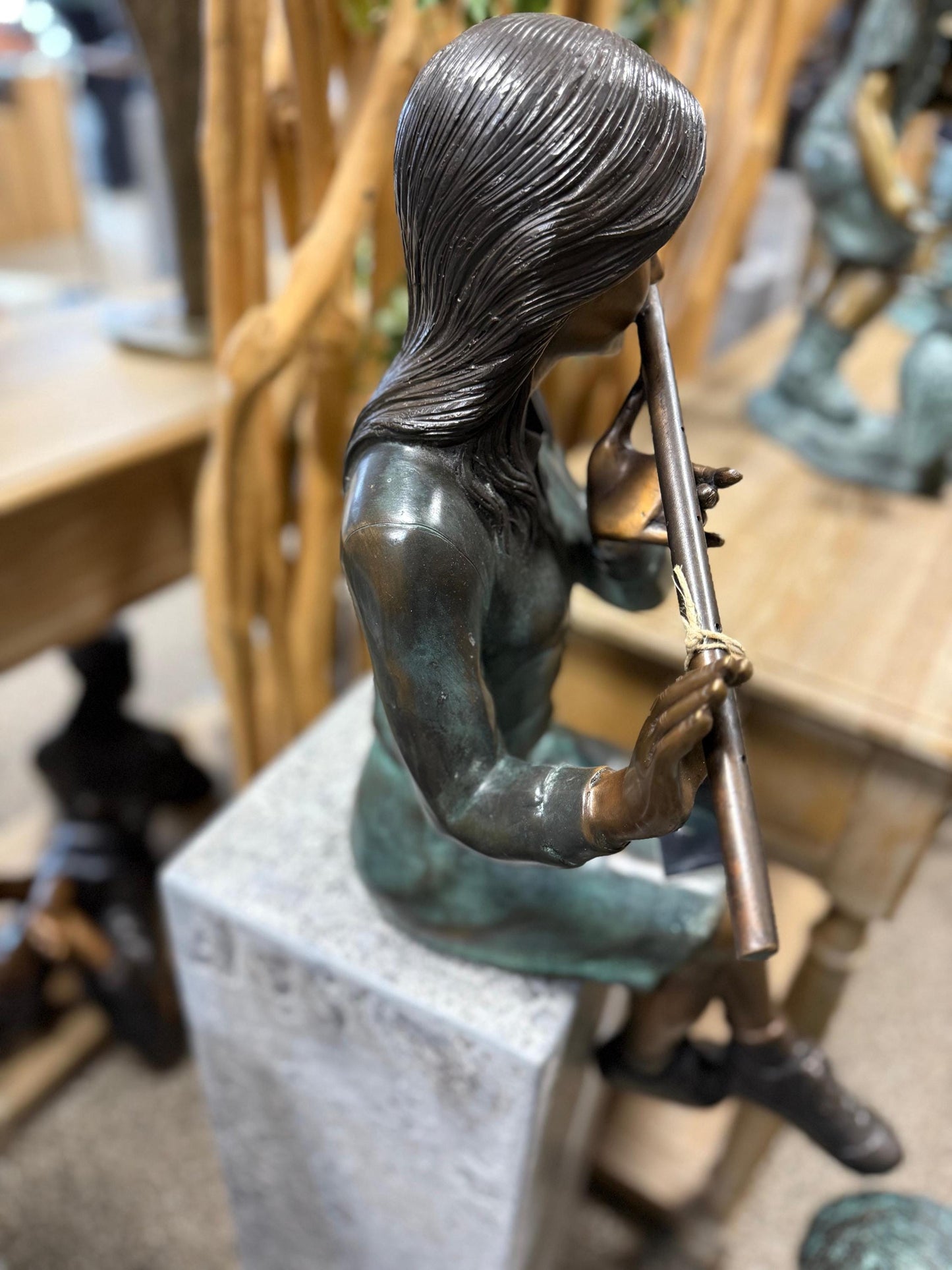 Flute Melody – Bronze Sculpture. 28x34x66cm