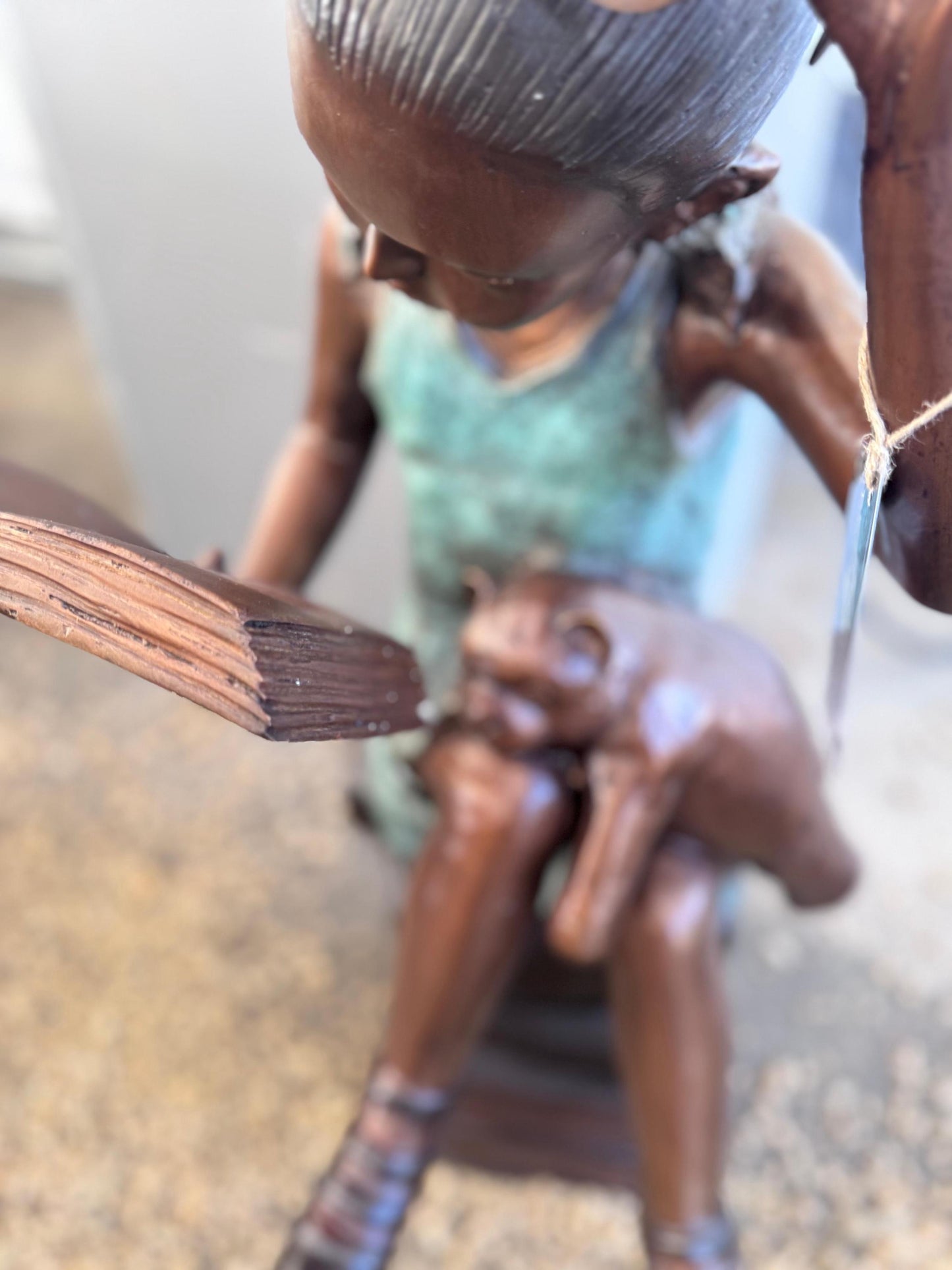 Reading Girl with Glasses – Bronze Sculpture. 54x51x94cm